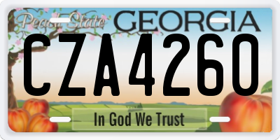 GA license plate CZA4260