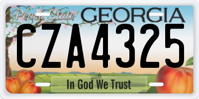 GA license plate CZA4325