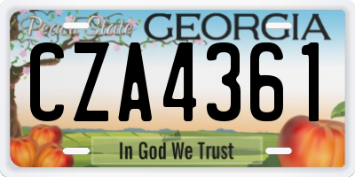 GA license plate CZA4361