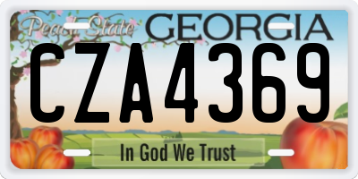 GA license plate CZA4369