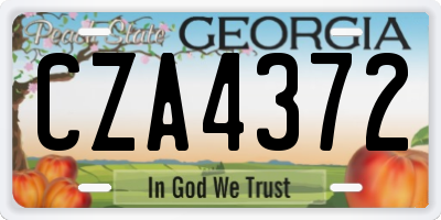 GA license plate CZA4372