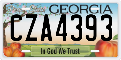GA license plate CZA4393