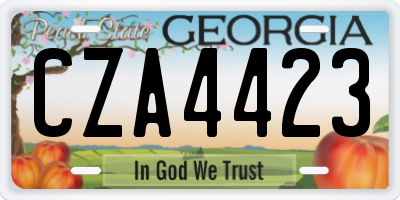 GA license plate CZA4423
