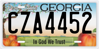 GA license plate CZA4452