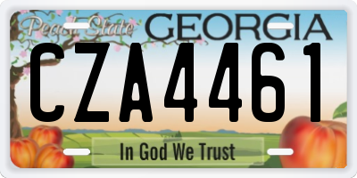 GA license plate CZA4461