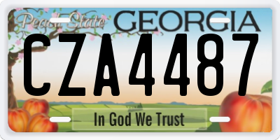 GA license plate CZA4487