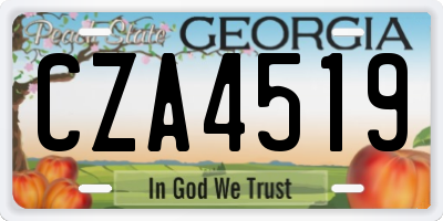 GA license plate CZA4519