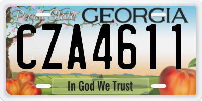 GA license plate CZA4611