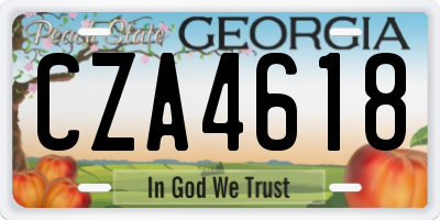 GA license plate CZA4618