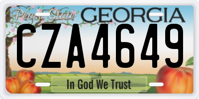 GA license plate CZA4649