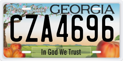 GA license plate CZA4696