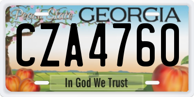 GA license plate CZA4760