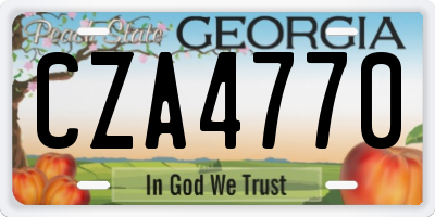 GA license plate CZA4770