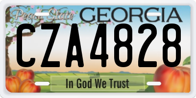 GA license plate CZA4828