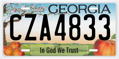GA license plate CZA4833