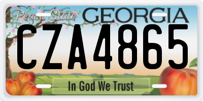 GA license plate CZA4865