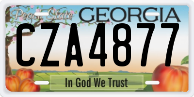 GA license plate CZA4877