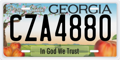GA license plate CZA4880
