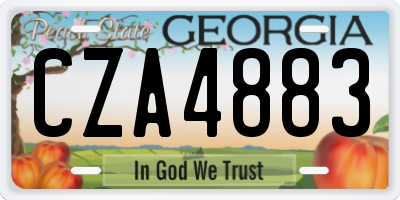 GA license plate CZA4883