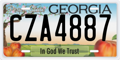 GA license plate CZA4887