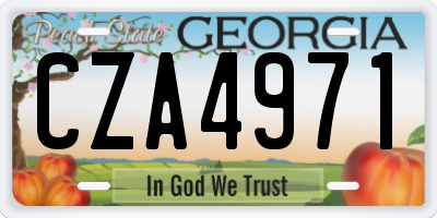 GA license plate CZA4971