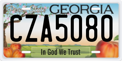 GA license plate CZA5080