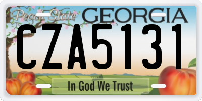 GA license plate CZA5131