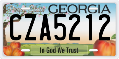 GA license plate CZA5212