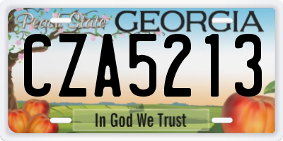 GA license plate CZA5213