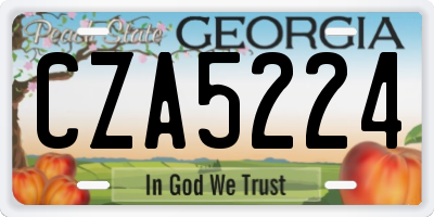 GA license plate CZA5224