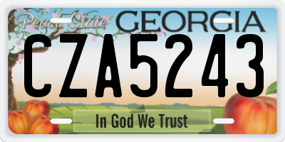 GA license plate CZA5243