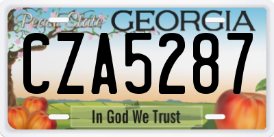 GA license plate CZA5287
