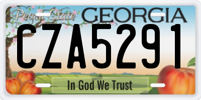 GA license plate CZA5291