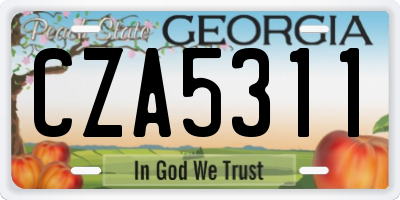GA license plate CZA5311