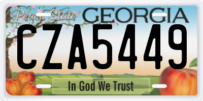 GA license plate CZA5449