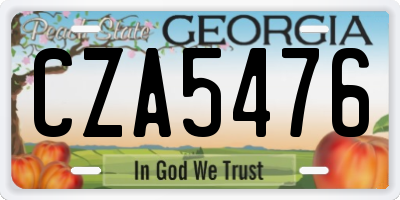 GA license plate CZA5476