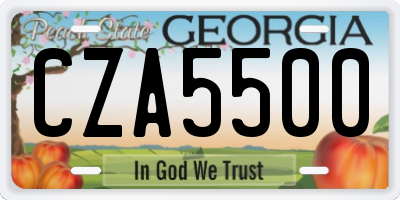 GA license plate CZA5500
