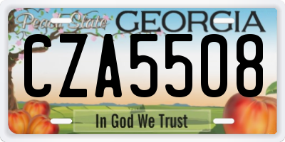 GA license plate CZA5508