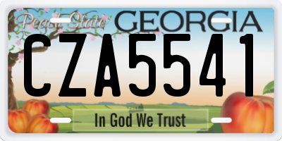 GA license plate CZA5541