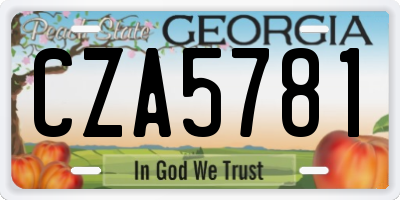 GA license plate CZA5781