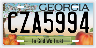 GA license plate CZA5994