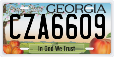 GA license plate CZA6609