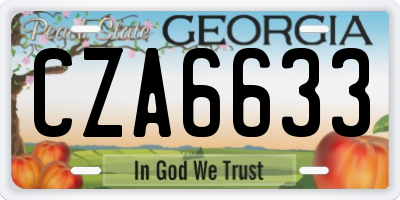 GA license plate CZA6633