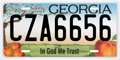 GA license plate CZA6656