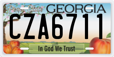 GA license plate CZA6711
