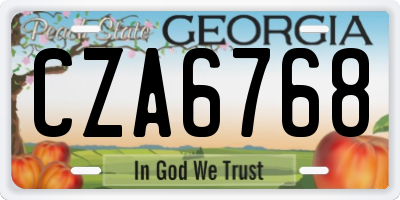 GA license plate CZA6768