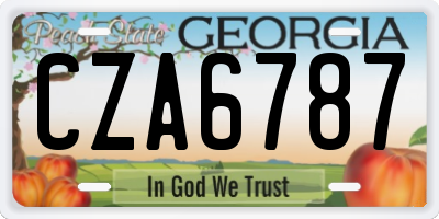 GA license plate CZA6787