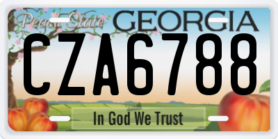 GA license plate CZA6788