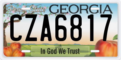 GA license plate CZA6817