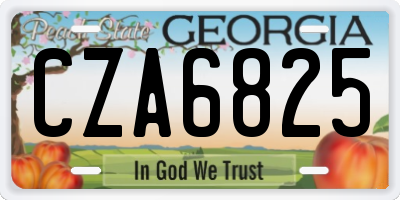 GA license plate CZA6825